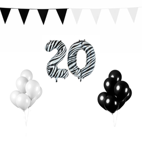 20 jaar Verjaardag Versiering Pakket Zebra