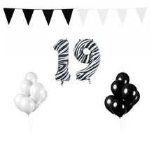 19 jaar Verjaardag Versiering Pakket Zebra