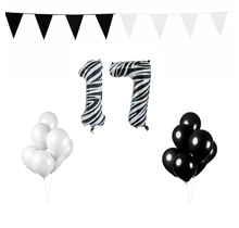 17 jaar Verjaardag Versiering Pakket Zebra