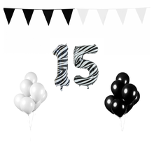 15 jaar Verjaardag Versiering Pakket Zebra