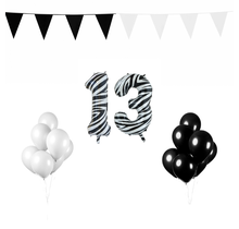 13 jaar Verjaardag Versiering Pakket Zebra