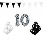 10 jaar Verjaardag Versiering Pakket Zebra