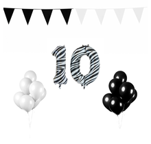 10 jaar Verjaardag Versiering Pakket Zebra