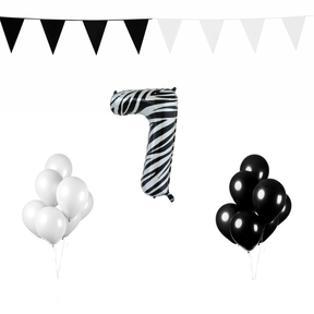7 jaar Verjaardag Versiering Pakket Zebra