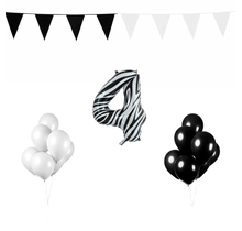 4 jaar Verjaardag Versiering Pakket Zebra