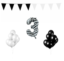 3 jaar Verjaardag Versiering Pakket Zebra