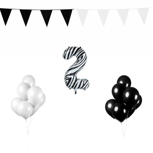 2 jaar Verjaardag Versiering Pakket Zebra