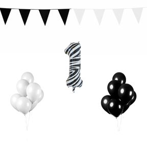 1 jaar Verjaardag Versiering Pakket Zebra