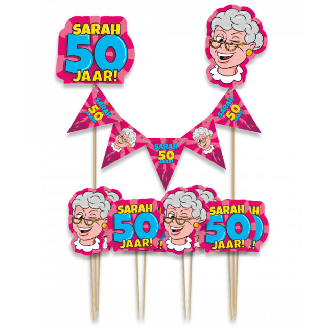 Taart decoratie Sarah Cartoon Taart decoratie Sarah Cartoon