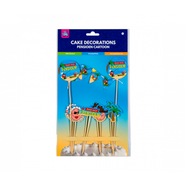 Taart decoratie Pensioen Cartoon Taart decoratie Pensioen Cartoon