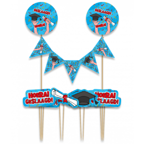 Taart decoratie Geslaagd School Cartoon