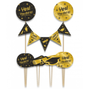 Taart decoratie Yes You did it Goud Zwart