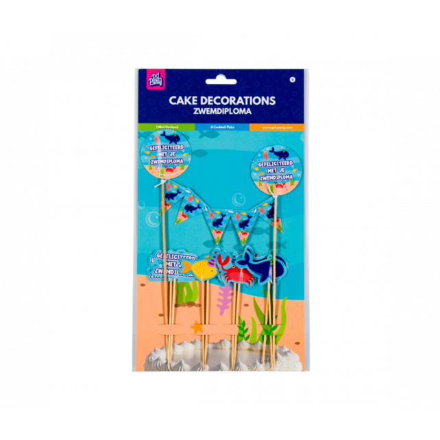 Taart decoratie Gefeliciteerd Zwemdiploma