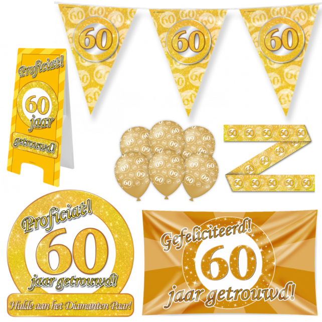 60 jaar Getrouwd Versiering pakket - XL