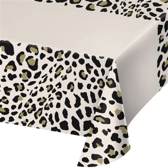 Papieren tafelkleed panter print 137x259cm
