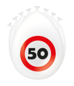 50 Jaar Verkeersbord Ballonnen - 8 stuks