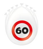60 Jaar Verkeersbord Ballonnen - 8 stuks