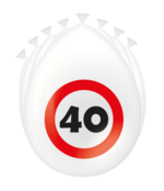 40 Jaar Verkeersbord Ballonnen - 8 stuks