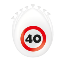 40 Jaar Verkeersbord Ballonnen - 8 stuks