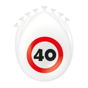40 Jaar Verkeersbord Ballonnen - 8 stuks