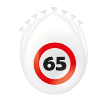 65 Jaar Verkeersbord Ballonnen - 8 stuks