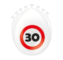 30 Jaar Verkeersbord Ballonnen - 8 stuks
