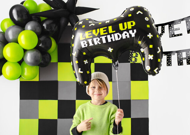 Folieballon controller Level Up Birthday 75x52cm