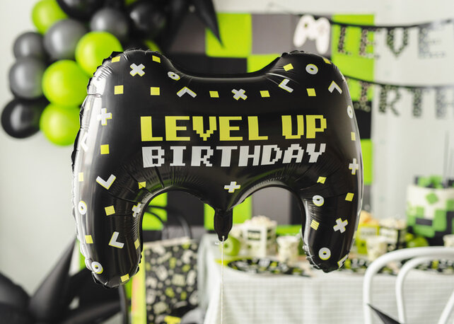 Folieballon controller Level Up Birthday 75x52cm