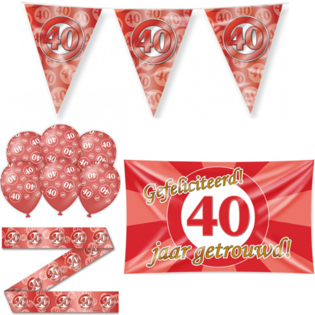 40 jaar Getrouwd Versiering pakket - M 40 jaar Getrouwd Versiering pakket - M