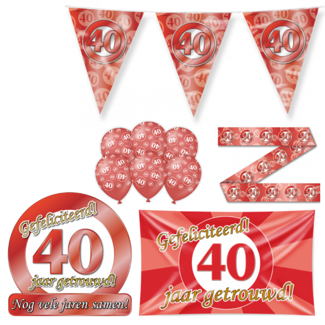 40 jaar Getrouwd Versiering pakket - L