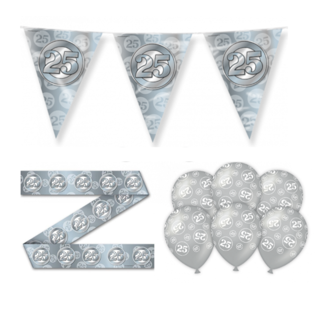 25 jaar Getrouwd Versiering pakket - S