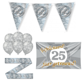 25 jaar Getrouwd Versiering pakket - M