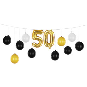 Ballonslinger 50 jaar zwart en goud