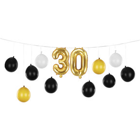 Ballonslinger 30 jaar zwart en goud