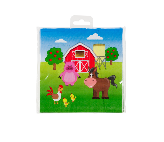 Boerderij - Servetten - 16 stuks - 33x33cm