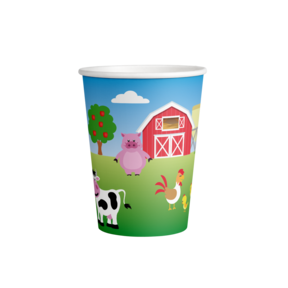 Boerderij papieren bekers 250ml 8 stuks