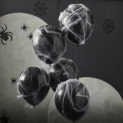 Halloween ballonnen met web en spinnen 30cm 5 stuks