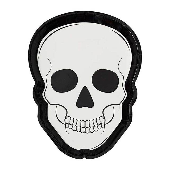 Doodshoofd borden 26x20cm 8 stuks