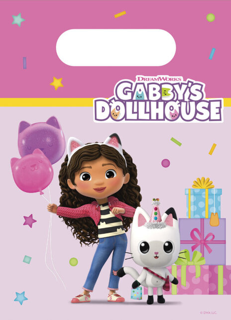 Gabby's Dollhouse papieren uitdeelzakjes 4 stuks
