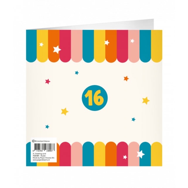 XL Wenskaart Gefeliciteerd 16 jaar