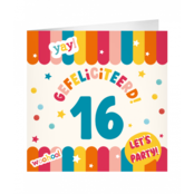 XL Wenskaart Gefeliciteerd 16 jaar