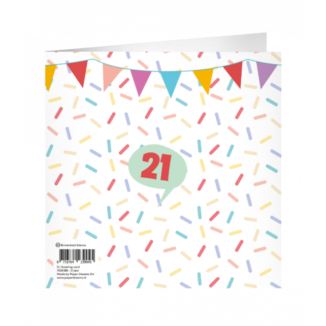 XL Wenskaart woohoo 21 jaar