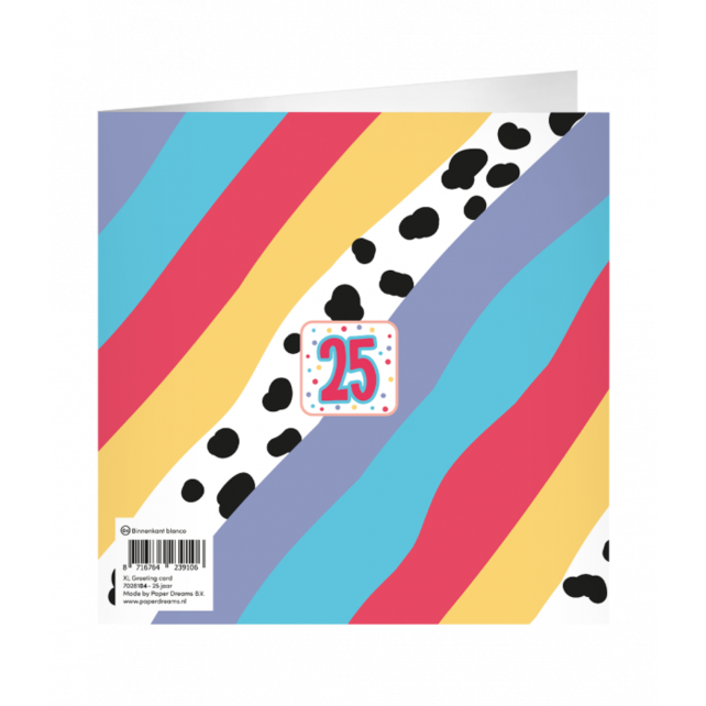 XL Wenskaart hoera 25 jaar