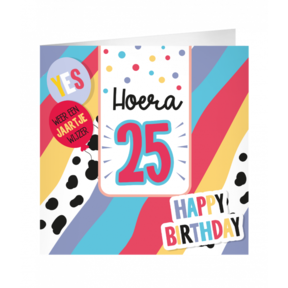 XL Wenskaart hoera 25 jaar
