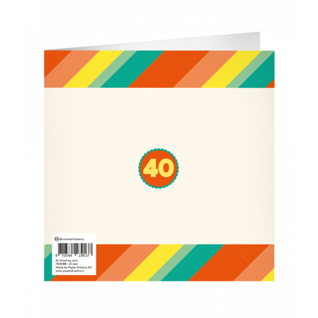 XL Wenskaart happy 40 jaar