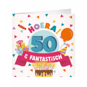 XL Wenskaart hoera 50 jaar