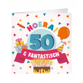 XL Wenskaart hoera 50 jaar