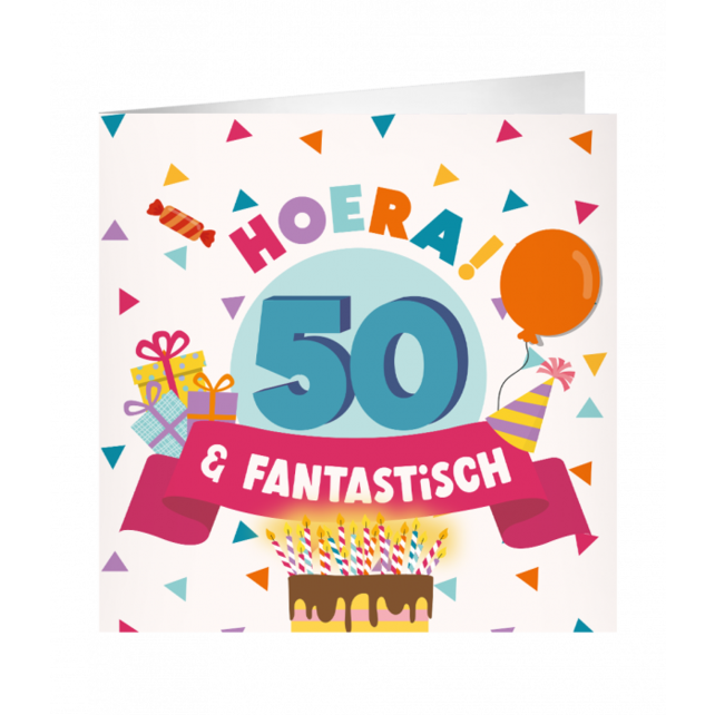 XL Wenskaart hoera 50 jaar