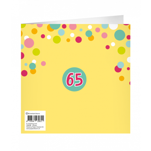 XL Wenskaart van harte 65 jaar