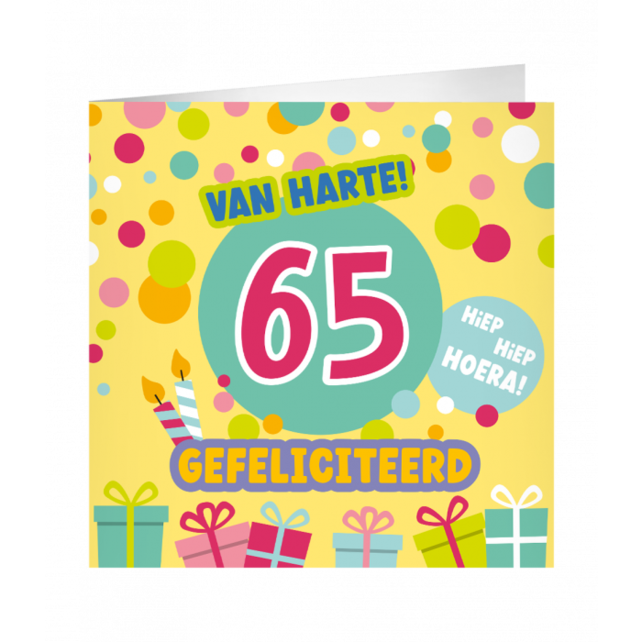XL Wenskaart van harte 65 jaar